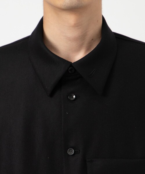 ETHOSENS（エトセンス）の「【ETHOSENS/エトセンス】Flannei loose-fit shirt（シャツ/ブラウス・メンズ・ブラック/ライトグレー・2/1）」の8枚目の写真