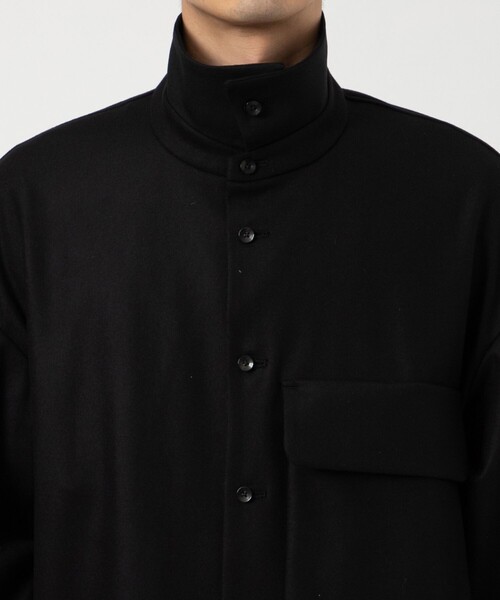 ETHOSENS（エトセンス）の「【ETHOSENS/エトセンス】Flannei loose-fit shirt（シャツ/ブラウス・メンズ・ブラック/ライトグレー・2/1）」の9枚目の写真