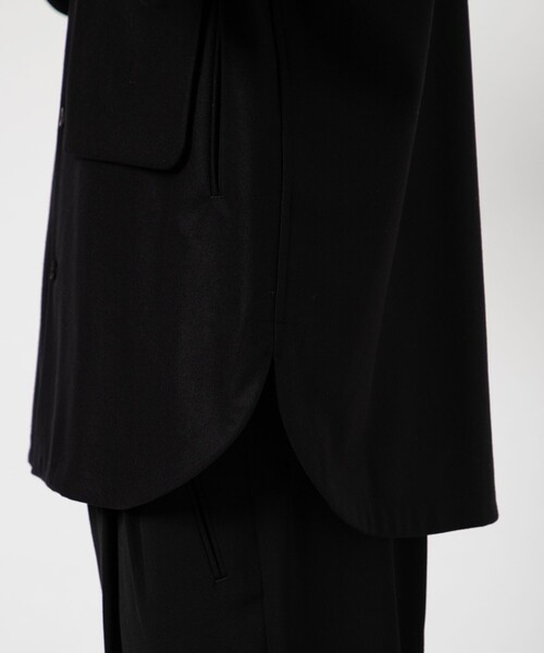 ETHOSENS（エトセンス）の「【ETHOSENS/エトセンス】Flannei loose-fit shirt（シャツ/ブラウス・メンズ・ブラック/ライトグレー・2/1）」の5枚目の写真