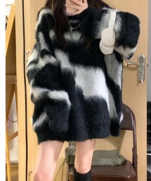 オンブレーオーバーサイズモヘアニット