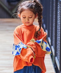 CALMIA | フラワープリントバックフリルトレーナー(スウェット)