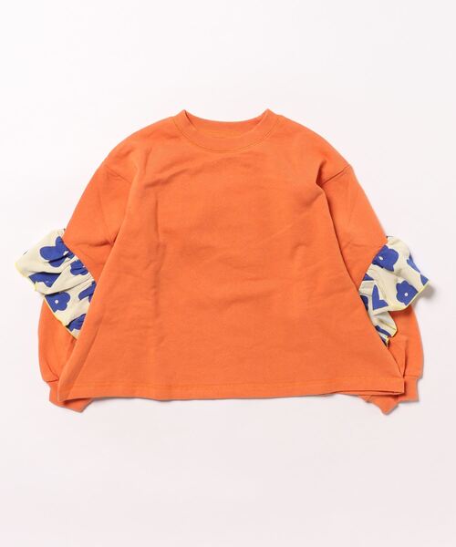 CALMIA(カルミア)の「フラワープリントバックフリルトレーナー(スウェット・キッズ・オフホワイト/オレンジ/パープル・150/140/130/120/110/100/95/90/80)」の16枚目の写真