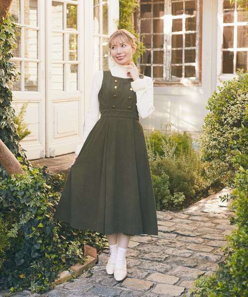 Areeam（アリーム）の「コーデュロイジャンバースカート（ジャンパースカート・レディース・ダークグリーン/ブルー系その他7・FREE）」の5枚目の写真