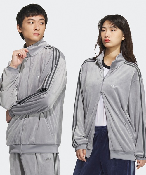 adidas Originals｜ベロア ルーズフィット トラック ジャケット