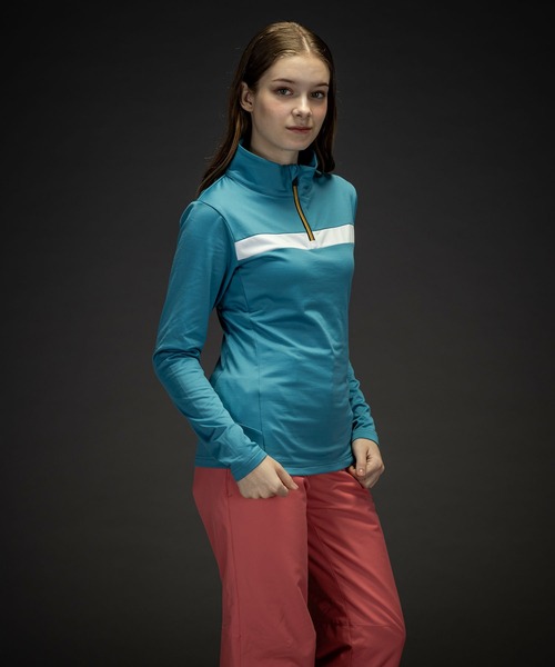 phenix(フェニックス)の「phenix(フェニックス)Gold Accent 1/2 Zip Tee ゴールドアクセントWs1/2ジップティー/Middle レディース/スキーウェア/インナー(その他トップス・レディース・ブラック/ターコイズブルー/ネイビー/コーラル/ホワイト・S/M/L)」の4枚目の写真