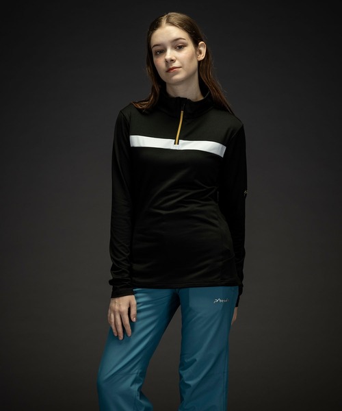 phenix(フェニックス)の「phenix(フェニックス)Gold Accent 1/2 Zip Tee ゴールドアクセントWs1/2ジップティー/Middle レディース/スキーウェア/インナー(その他トップス・レディース・ブラック/ターコイズブルー/ネイビー/コーラル/ホワイト・S/M/L)」の1枚目の写真