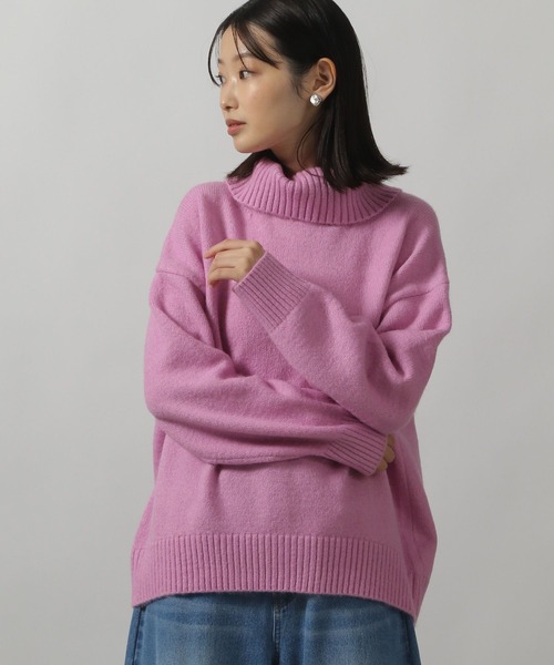 LAKOLE（ラコレ）の「7ゲージタートルニットプルオーバー / 231665（ニット/セーター・レディース・ライム/ピンク/チャコールグレー/グレー・FREE）」の4枚目の写真