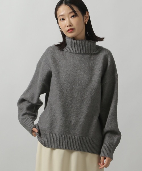 LAKOLE（ラコレ）の「7ゲージタートルニットプルオーバー / 231665（ニット/セーター・レディース・ライム/ピンク/チャコールグレー/グレー・FREE）」の2枚目の写真