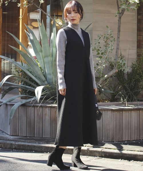 INCEDE(インシード)の「キルトカットワンピース(ワンピース・レディース・チャコールグレー/オフホワイト/ブラック・LL/L/M)」の14枚目の写真