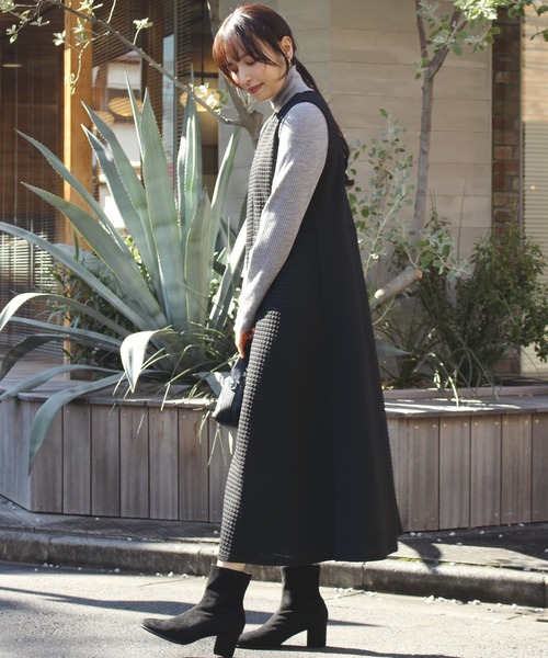 INCEDE(インシード)の「キルトカットワンピース(ワンピース・レディース・チャコールグレー/オフホワイト/ブラック・LL/L/M)」の15枚目の写真