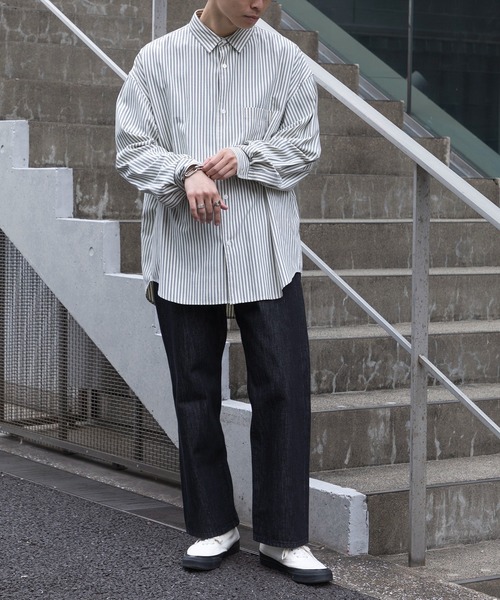 LACOSTE リラックスフィット ブラックデニム ラコステ LACOSTE ワイドデニムパンツ （ブラック） -靴