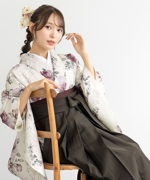 SOUBIEN(ソウビエン)の「floroレディース袴4点セット (着物・襦袢・下帯・袴)(着物・レディース・ブルー系その他/ホワイト系/ホワイト系1/ブラウン系/ブラウン系1/ブラウン系2/ベージュ系/ベージュ系1/ブルー系/ブルー系1/ブルー系2/レッド系・SS/S/M/L/LL)」の6枚目の写真