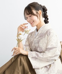 floroレディース袴4点セット （着物・襦袢・下帯・袴）（着物 