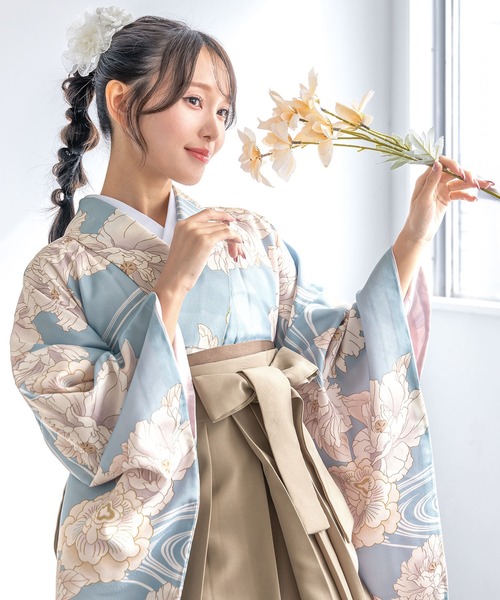 SOUBIEN(ソウビエン)の「floroレディース袴4点セット (着物・襦袢・下帯・袴)(着物・レディース・ブルー系その他/ホワイト系/ホワイト系1/ブラウン系/ブラウン系1/ブラウン系2/ベージュ系/ベージュ系1/ブルー系/ブルー系1/ブルー系2/レッド系・SS/S/M/L/LL)」の10枚目の写真