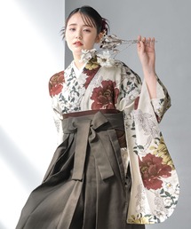 SOUBIEN | floroレディース袴4点セット （着物・襦袢・下帯・袴）(着物)