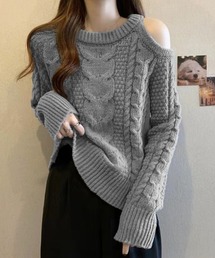 韓国バイマ ✴︎ ケーブル編みざっくりニット カシミヤケーブル編みハイネックニット|レリアン | レリアン公式