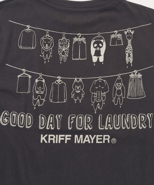 KRIFF MAYER Kid's Collection（クリフメイヤーキッズコレクション）の「【綿100％】楽LUCK-七分袖T（ランドリー）（Tシャツ/カットソー・キッズ・オフホワイト/ブルーグリーン/パープル/チャコール・150/120/170/160/140/130）」の10枚目の写真