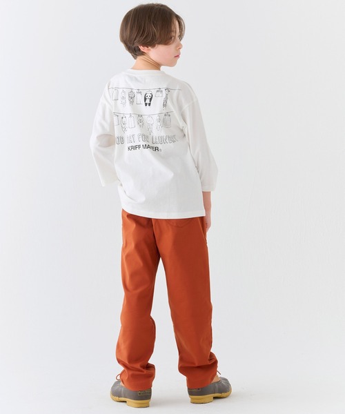 KRIFF MAYER Kid's Collection（クリフメイヤーキッズコレクション）の「【綿100％】楽LUCK-七分袖T（ランドリー）（Tシャツ/カットソー・キッズ・オフホワイト/ブルーグリーン/パープル/チャコール・150/120/170/160/140/130）」の9枚目の写真