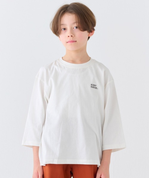 KRIFF MAYER Kid's Collection（クリフメイヤーキッズコレクション）の「【綿100％】楽LUCK-七分袖T（ランドリー）（Tシャツ/カットソー・キッズ・オフホワイト/ブルーグリーン/パープル/チャコール・150/120/170/160/140/130）」の5枚目の写真