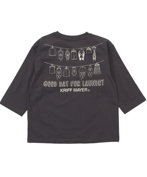 KRIFF MAYER Kid's Collection（クリフメイヤーキッズコレクション）の「【綿100％】楽LUCK-七分袖T（ランドリー）（Tシャツ/カットソー・キッズ・オフホワイト/ブルーグリーン/パープル/チャコール・150/120/170/160/140/130）」の18枚目の写真