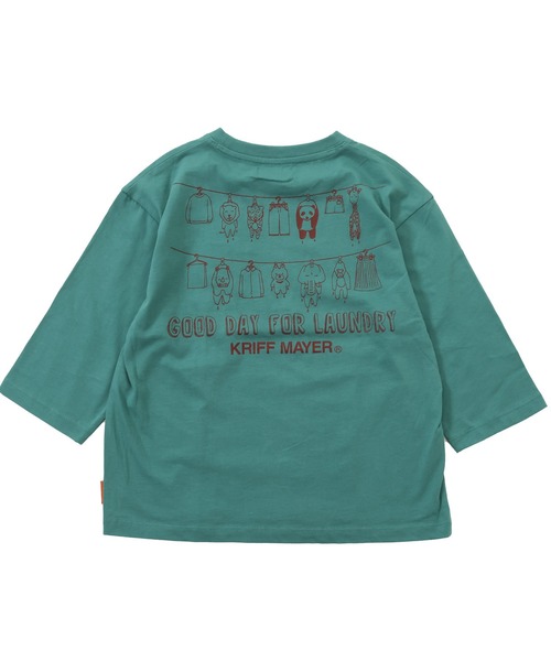 KRIFF MAYER Kid's Collection（クリフメイヤーキッズコレクション）の「【綿100％】楽LUCK-七分袖T（ランドリー）（Tシャツ/カットソー・キッズ・オフホワイト/ブルーグリーン/パープル/チャコール・150/120/170/160/140/130）」の20枚目の写真