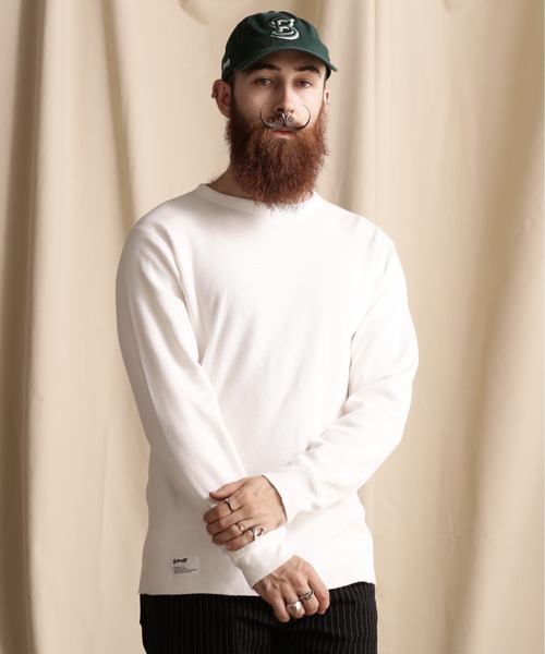 Schott(ショット)の「Schott/ショット/HONEYCOMB WAFFLE T-SHIRT/ハニカム ワッフル Tシャツ(Tシャツ/カットソー・メンズ・ホワイト/ブラック/グレー・S/M/L/XL)」の2枚目の写真