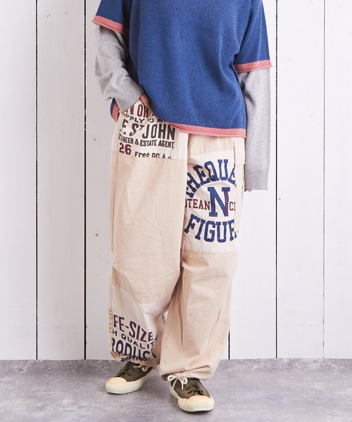 CUBE SUGAR（キューブシュガー）の「ツイル切替プリントカーゴパンツ（カーゴパンツ・レディース・ブラック/マルチ/ナチュラル/カーキ・M）」の3枚目の写真