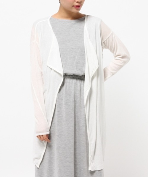 URCH RNA（アーチ アールエヌエー）の「M0178 ヘロヘロロング丈カーディガン（カーディガン/ボレロ・レディース・ホワイト/レッド/ネイビー/ブラック/杢グレー・MEDIUM）」の2枚目の写真