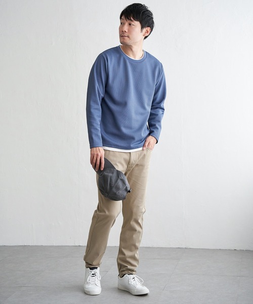 ikka(イッカ)の「【雑誌MonoMax4月号掲載】パイナップルレイヤードロンT【親子コーデ】(Tシャツ/カットソー・メンズ・オレンジ/ネイビー/ベージュ/グリーン/グレー/ブルー・M/L/XL/S)」の8枚目の写真