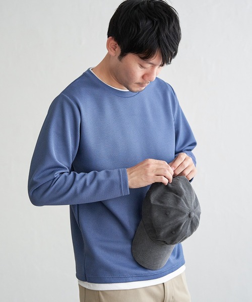 ikka(イッカ)の「【雑誌MonoMax4月号掲載】パイナップルレイヤードロンT【親子コーデ】(Tシャツ/カットソー・メンズ・オレンジ/ネイビー/ベージュ/グリーン/グレー/ブルー・M/L/XL/S)」の9枚目の写真