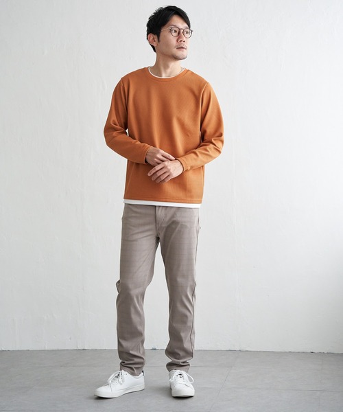 ikka(イッカ)の「【雑誌MonoMax4月号掲載】パイナップルレイヤードロンT【親子コーデ】(Tシャツ/カットソー・メンズ・オレンジ/ネイビー/ベージュ/グリーン/グレー/ブルー・M/L/XL/S)」の10枚目の写真
