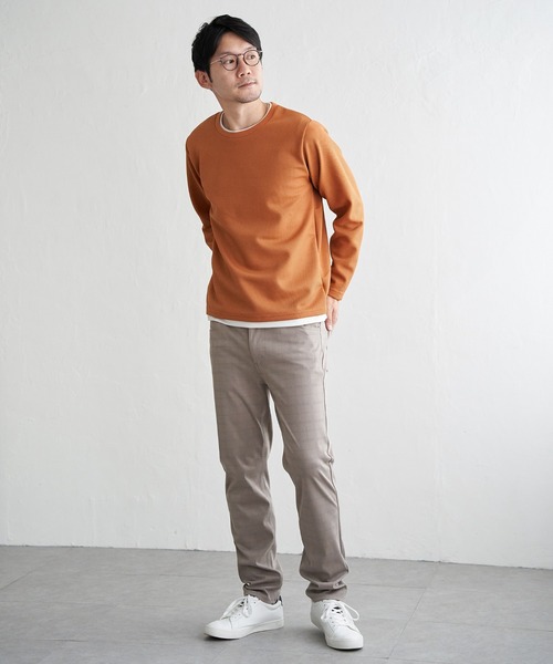 ikka(イッカ)の「【雑誌MonoMax4月号掲載】パイナップルレイヤードロンT【親子コーデ】(Tシャツ/カットソー・メンズ・オレンジ/ネイビー/ベージュ/グリーン/グレー/ブルー・M/L/XL/S)」の11枚目の写真