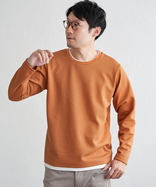 ikka(イッカ)の「【雑誌MonoMax4月号掲載】パイナップルレイヤードロンT【親子コーデ】(Tシャツ/カットソー・メンズ・オレンジ/ネイビー/ベージュ/グリーン/グレー/ブルー・M/L/XL/S)」の12枚目の写真