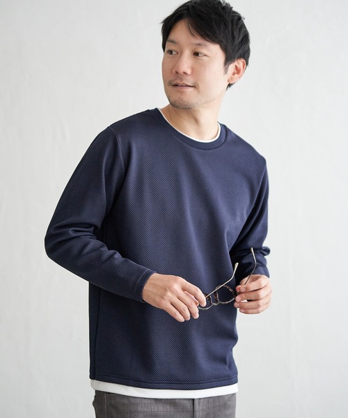 ikka(イッカ)の「【雑誌MonoMax4月号掲載】パイナップルレイヤードロンT【親子コーデ】(Tシャツ/カットソー・メンズ・オレンジ/ネイビー/ベージュ/グリーン/グレー/ブルー・M/L/XL/S)」の15枚目の写真