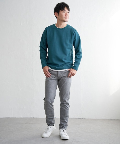 ikka(イッカ)の「【雑誌MonoMax4月号掲載】パイナップルレイヤードロンT【親子コーデ】(Tシャツ/カットソー・メンズ・オレンジ/ネイビー/ベージュ/グリーン/グレー/ブルー・M/L/XL/S)」の16枚目の写真