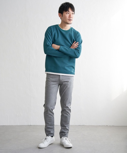 ikka(イッカ)の「【雑誌MonoMax4月号掲載】パイナップルレイヤードロンT【親子コーデ】(Tシャツ/カットソー・メンズ・オレンジ/ネイビー/ベージュ/グリーン/グレー/ブルー・M/L/XL/S)」の17枚目の写真