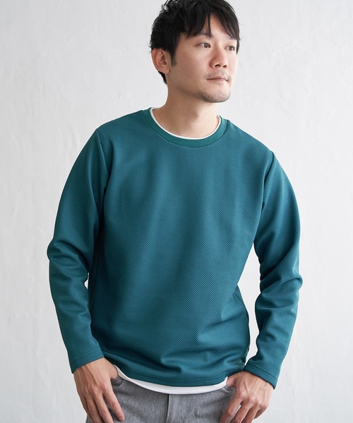 ikka(イッカ)の「【雑誌MonoMax4月号掲載】パイナップルレイヤードロンT【親子コーデ】(Tシャツ/カットソー・メンズ・オレンジ/ネイビー/ベージュ/グリーン/グレー/ブルー・M/L/XL/S)」の18枚目の写真