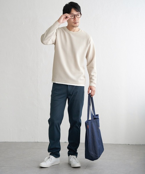 ikka(イッカ)の「【雑誌MonoMax4月号掲載】パイナップルレイヤードロンT【親子コーデ】(Tシャツ/カットソー・メンズ・オレンジ/ネイビー/ベージュ/グリーン/グレー/ブルー・M/L/XL/S)」の20枚目の写真