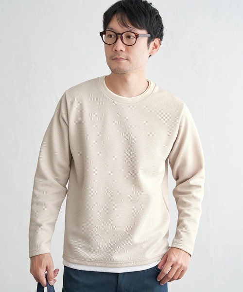 ikka(イッカ)の「【雑誌MonoMax4月号掲載】パイナップルレイヤードロンT【親子コーデ】(Tシャツ/カットソー・メンズ・オレンジ/ネイビー/ベージュ/グリーン/グレー/ブルー・M/L/XL/S)」の21枚目の写真