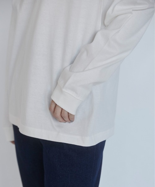 ANGIE(アンジー)の「ワンポイント 刺繍 ロゴ ロンT(Tシャツ/カットソー・レディース・ホワイト×グリーン/ホワイト×ブルー/ホワイト系1/ブラック/アッシュグレー/ライトグレー系1/ネイビー/グレー系1/ネイビー系1・MEDIUM/LARGE)」の12枚目の写真