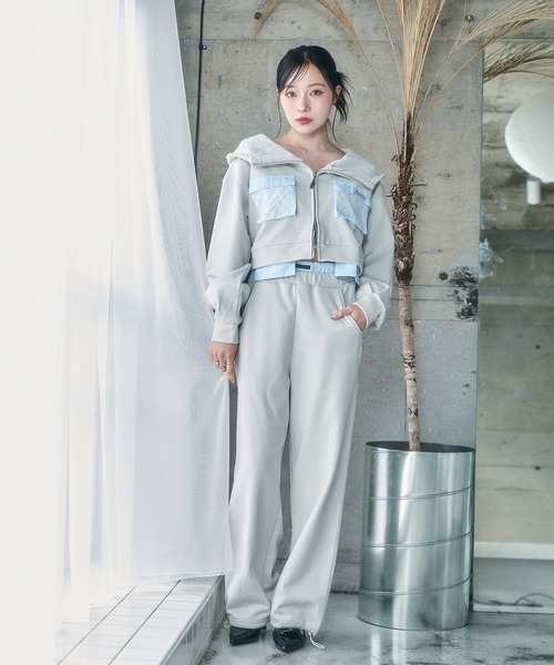 ANDGEEBEE（アンジービー）の「ダブルウエストラメスウェットパンツ（スウェットパンツ・レディース・オートミール/グレー・FREE）」の21枚目の写真