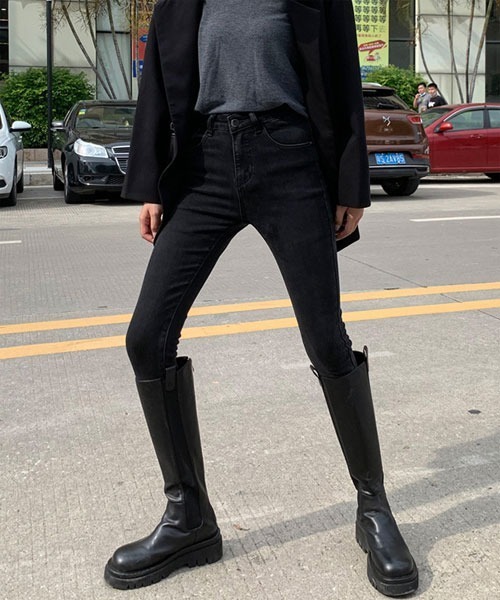 Mayree(メイリー)の「【Mayree】ハイウエスト スキニー デニムパンツ(デニムパンツ・レディース・ブラック/グレー・X-SMALL/MEDIUM/X-LARGE/LARGE/SMALL)」の5枚目の写真