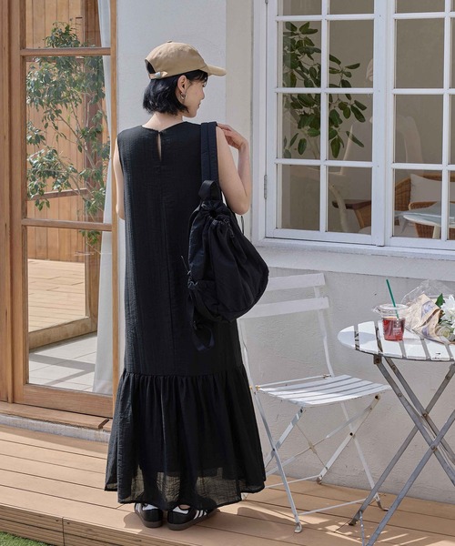 CHAN ME（チャンミ）の「シアーティアードワンピース（ワンピース・レディース・ネイビー/ブラック/カーキ・MEDIUM/LARGE/X-LARGE）」の6枚目の写真