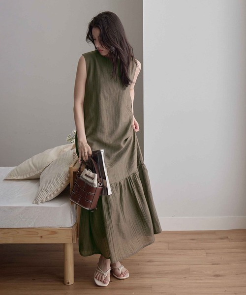 CHAN ME（チャンミ）の「シアーティアードワンピース（ワンピース・レディース・ネイビー/ブラック/カーキ・MEDIUM/LARGE/X-LARGE）」の8枚目の写真