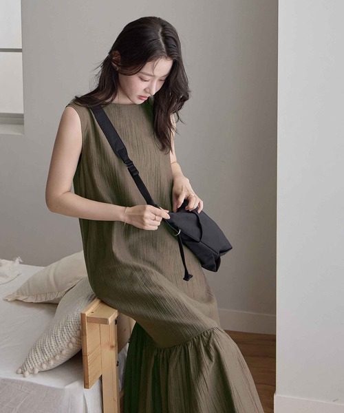 CHAN ME（チャンミ）の「シアーティアードワンピース（ワンピース・レディース・ネイビー/ブラック/カーキ・MEDIUM/LARGE/X-LARGE）」の9枚目の写真
