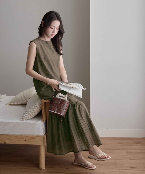 CHAN ME（チャンミ）の「シアーティアードワンピース（ワンピース・レディース・ネイビー/ブラック/カーキ・MEDIUM/LARGE/X-LARGE）」の10枚目の写真