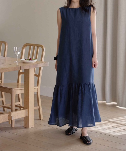 CHAN ME（チャンミ）の「シアーティアードワンピース（ワンピース・レディース・ネイビー/ブラック/カーキ・MEDIUM/LARGE/X-LARGE）」の16枚目の写真
