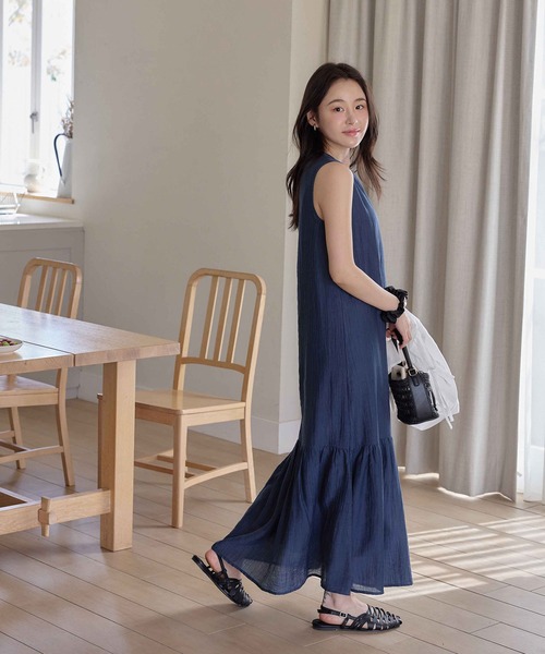 CHAN ME（チャンミ）の「シアーティアードワンピース（ワンピース・レディース・ネイビー/ブラック/カーキ・MEDIUM/LARGE/X-LARGE）」の18枚目の写真