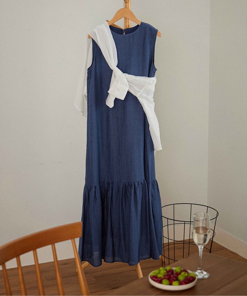 CHAN ME（チャンミ）の「シアーティアードワンピース（ワンピース・レディース・ネイビー/ブラック/カーキ・MEDIUM/LARGE/X-LARGE）」の20枚目の写真