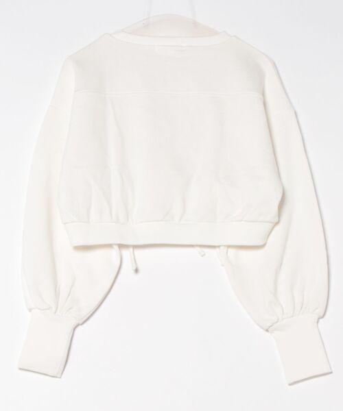 archives(アルシーヴ)の「ドロストショートスウェット(スウェット・レディース・グレー/オフホワイト/ブラック・MEDIUM)」の5枚目の写真